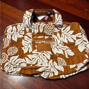 ALOHA Collection Tropical Brown and White Travel Bag